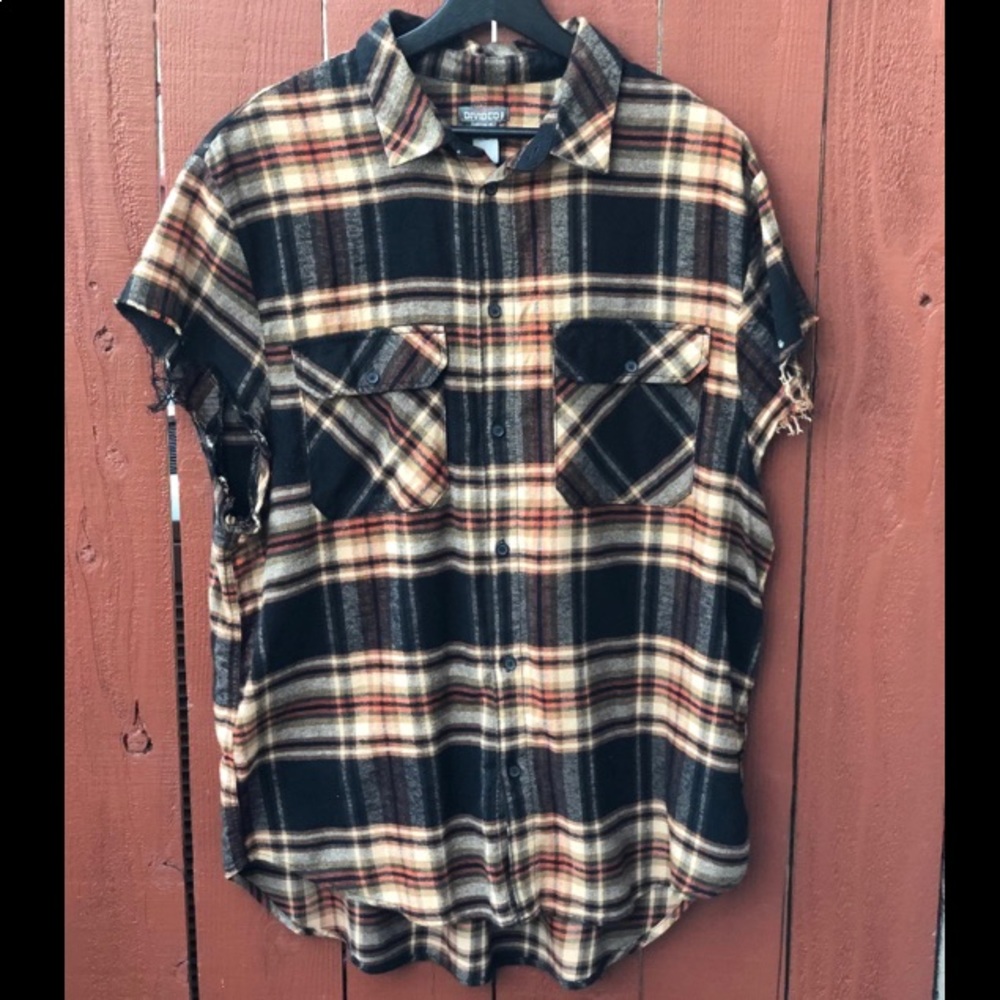 H&M Mens Cut-Off Sleeve Button-Down